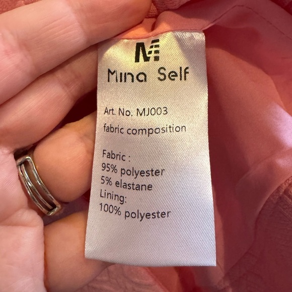 Mina Self Textured Vest Size Large Pink 2 Buttons - Picture 7 of 11